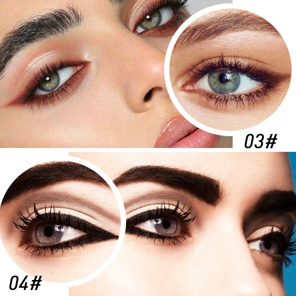 Kaely 4Pcs Black Brown Silver Gray Gel Eyeliner Pencil, Waterline Eyeliner for Older Women, Crayon Eye Liner Waterproof Smudge Proof, Smoky Eyeshadow Palette Halloween Makeup, lapiz de ojos