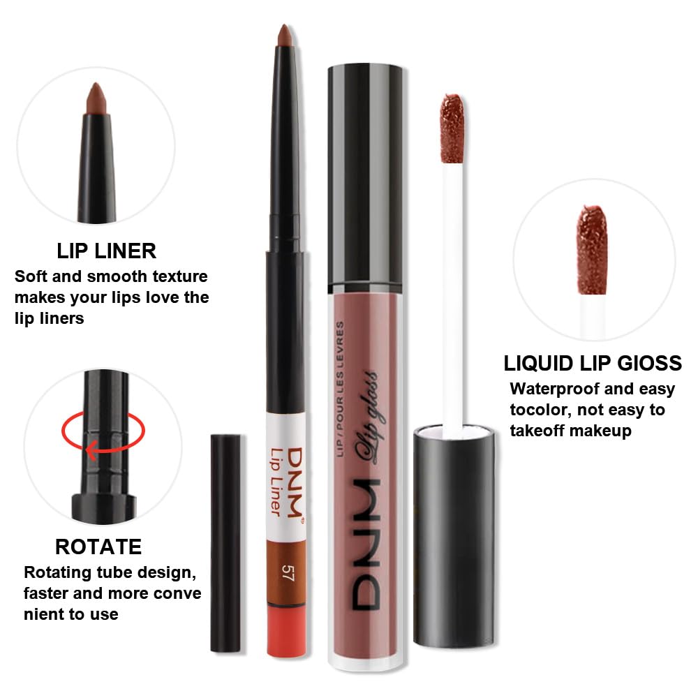 evpct 2Pcs Maroon Matte Lip Liner and Lipstick Combo Set for Women, Maroon Lip Combo Set Liquid Lips Stick Gloss and Lipliner Stains Set Long Lasting Waterproof, Lips Makeup 24 Hours originales