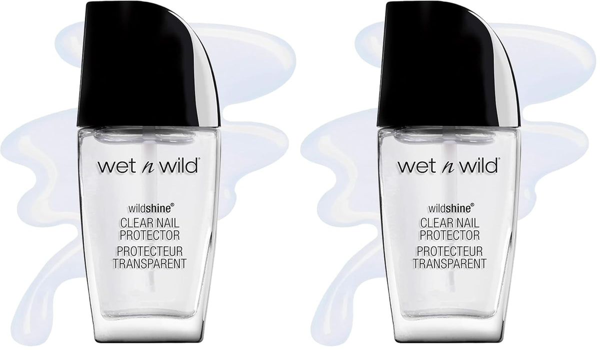wet n wild Nail Polish Wild Shine, Clear Nail Protector, Nail Color (Pack of 2)