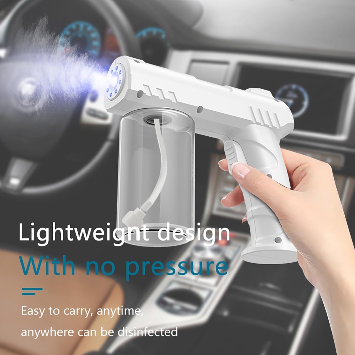 Nano-Spray Gun, Blue Light Atomizer, Handheld Household Nano-Spray Gun, Wireless Charging Nano-Atomizer, Suitable for and Watering Plants and Trees