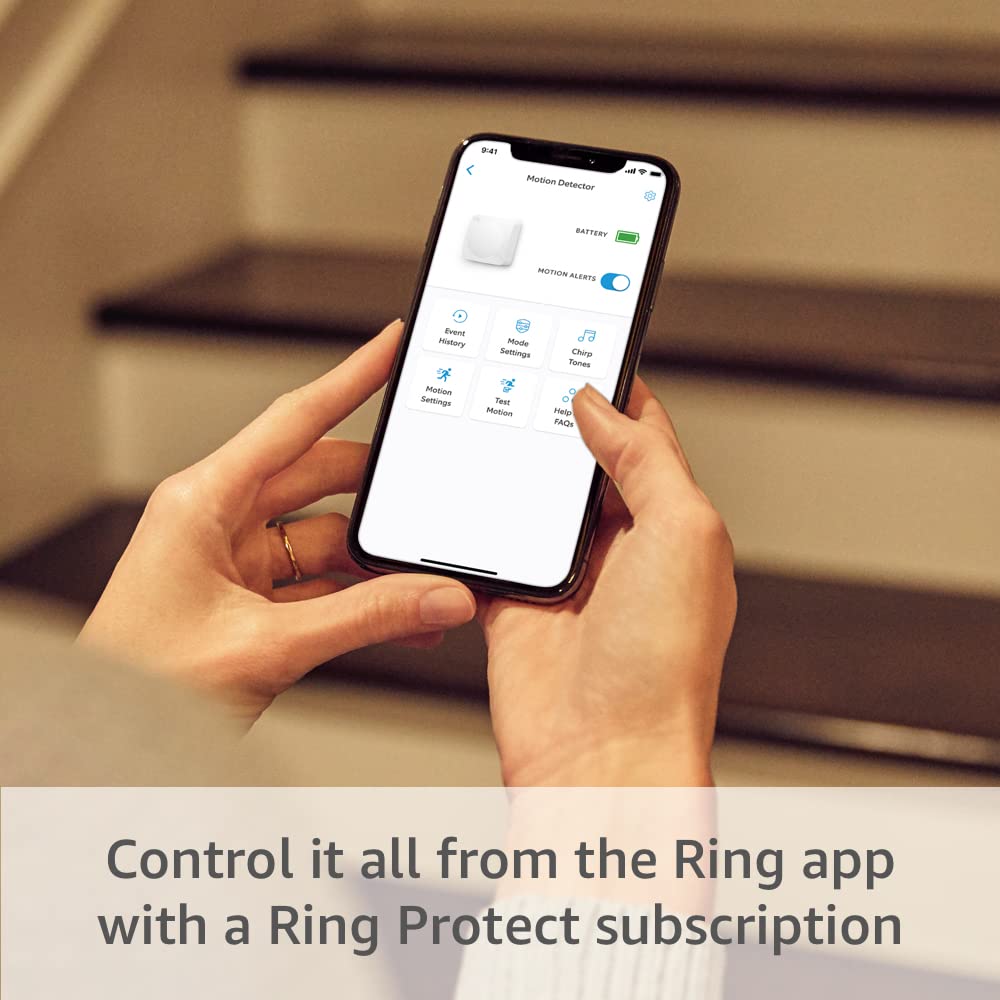 Ring Alarm Motion Detector | Pet-Friendly Security with Adjustable Settings | 90° Coverage & 25ft Range | Easy Installation | Base Station Required