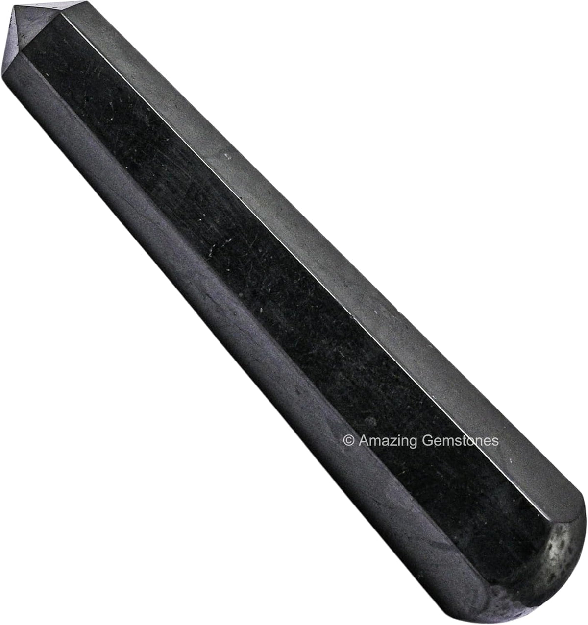 Amazing Gemstone Shungite Crystal Wand Massage Stick - Pelvic Wand Gua Sha for Adults - Crystals and Healing Stones Massage Wands for Adults Gifts (Pointed)