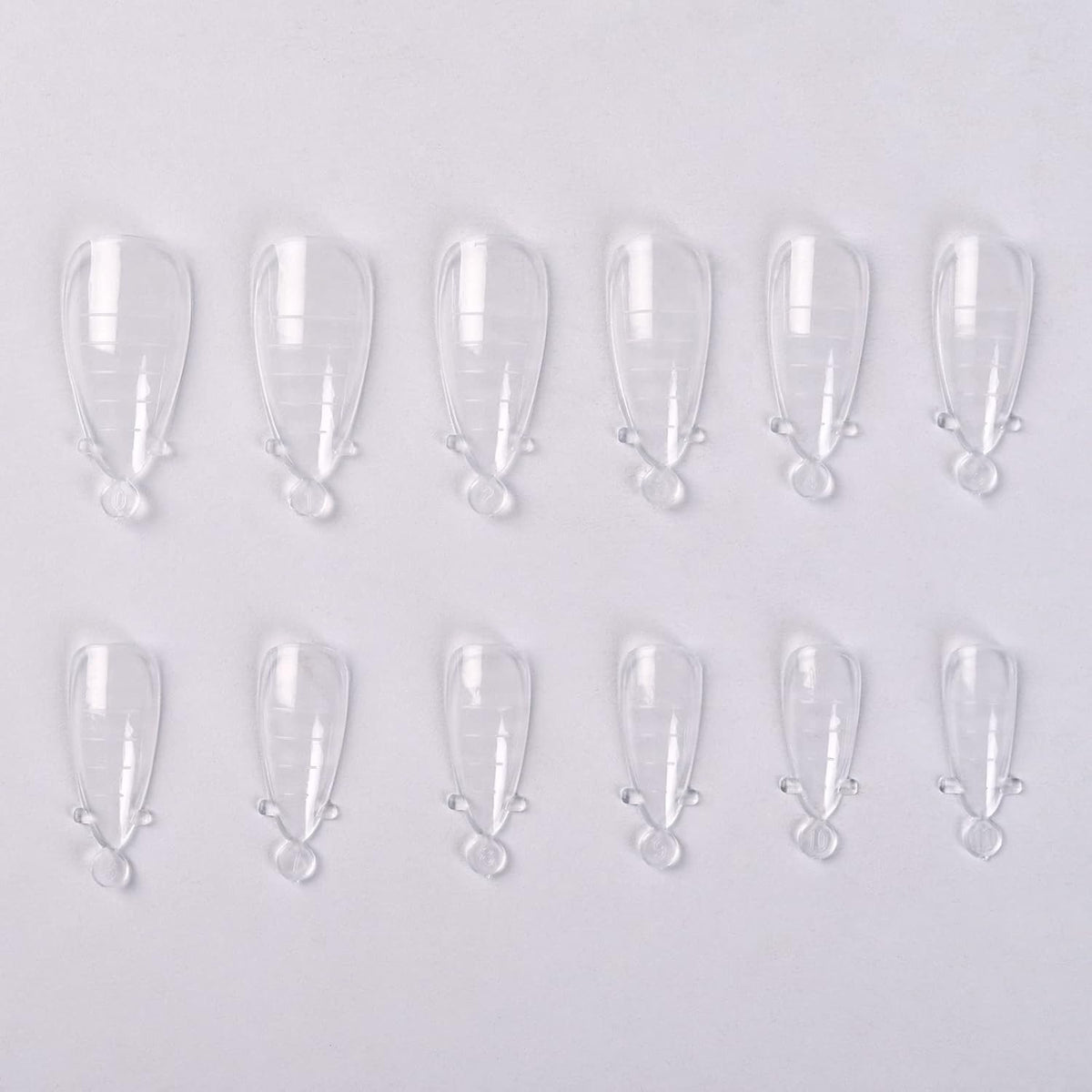 KADS 120PCS Clear Full Cover Dual Nail System Form UV Gel Acrylic Nail Art Mold Artificial Nail Tips with Scale for Extension (MODEL 8)