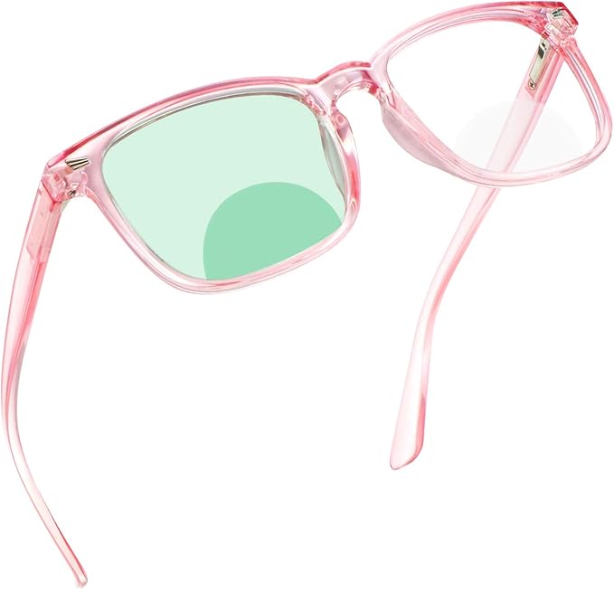 YEIN Bifocal Reading Glasses with Blue Light Blocking Lenses, Bifocal Reader for Women, Vintage Square frame with Spring Hinge (+0.50/+2.25 magnification)