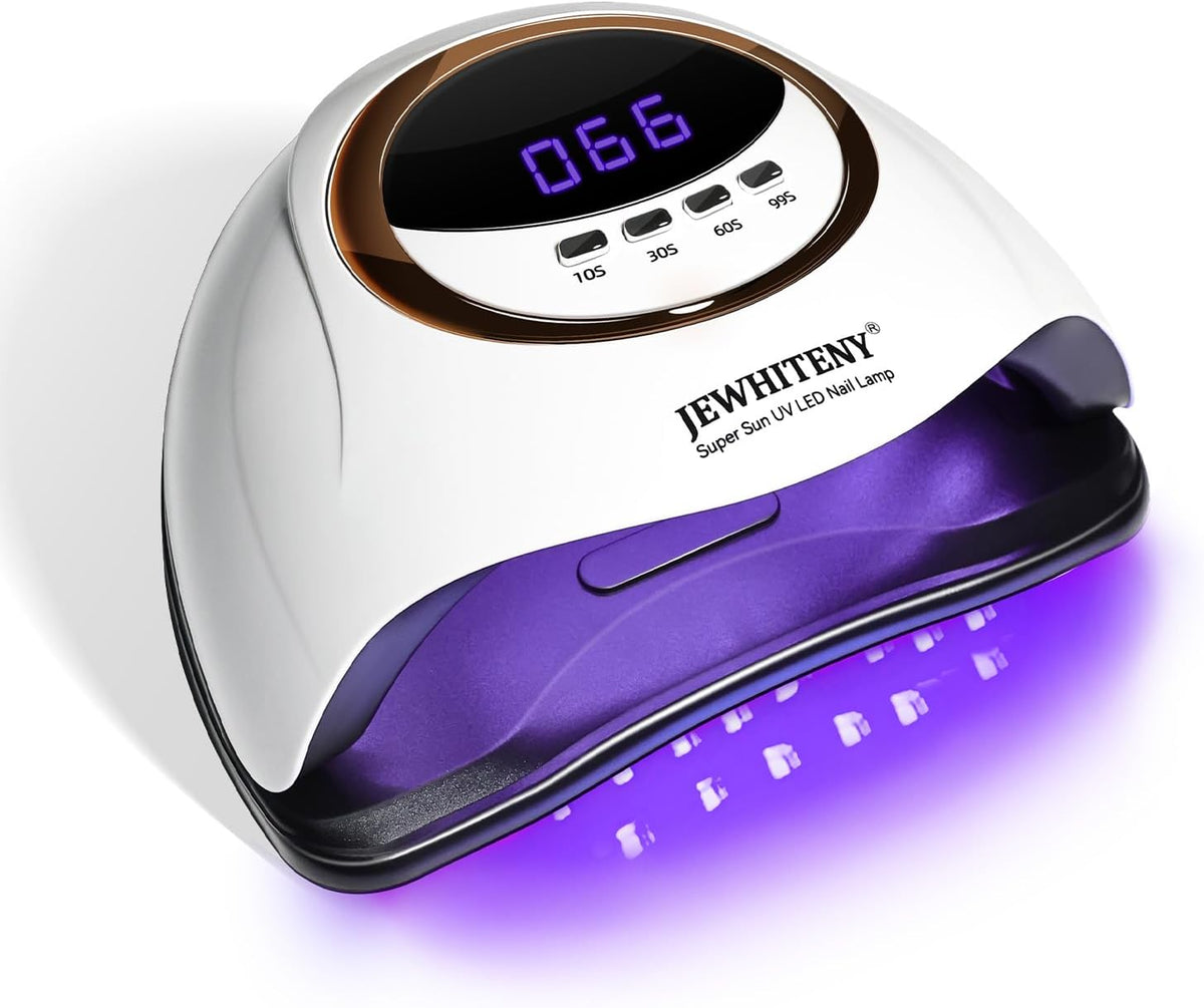 JEWHITENY White U V LED Lamp for Nails:Fast Nail Dryer for Gel Polish with 4 Timers and Automatic Sensor Professional LED Nail Lamp Manicure Tool