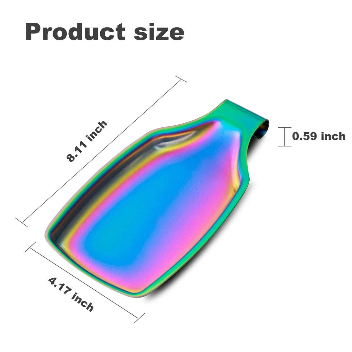 BETTWILL Rainbow Spoon Rest for Stove up, Stainless Steel Spoon Holder For Kitchen Counter, Large Spoon Rest, Spatula Spoon Ladle Utensil Holder, Dishwasher Safe, Rainbow Kitchen Accessories