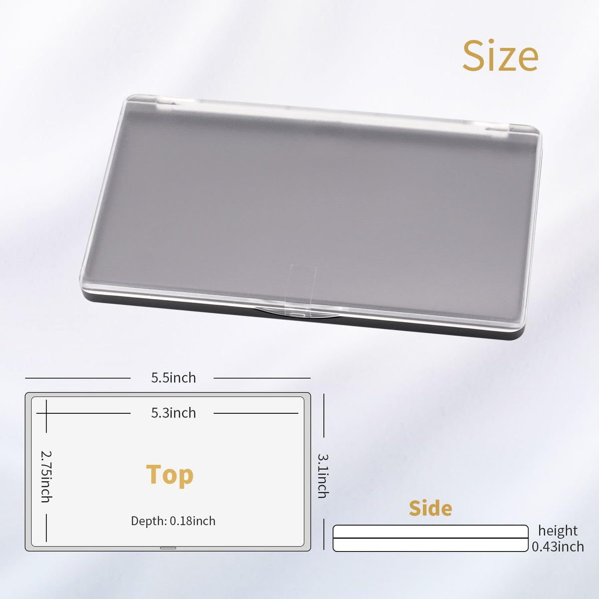 Magnetic Makeup Palette with Frosted Clear Top, 5 Pack Empty Eyeshadow Palettes depots Travel Storage Box for DIY Cosmetics Bronzer Highlights Powder (Small Palette - 5.5" x 3.1")