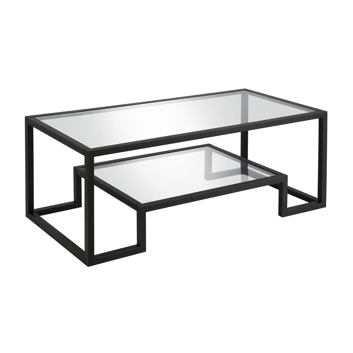 Henn&Hart 45" Wide Rectangular Coffee Table in Blackened Bronze, Modern coffee tables for living room, studio apartment essentials