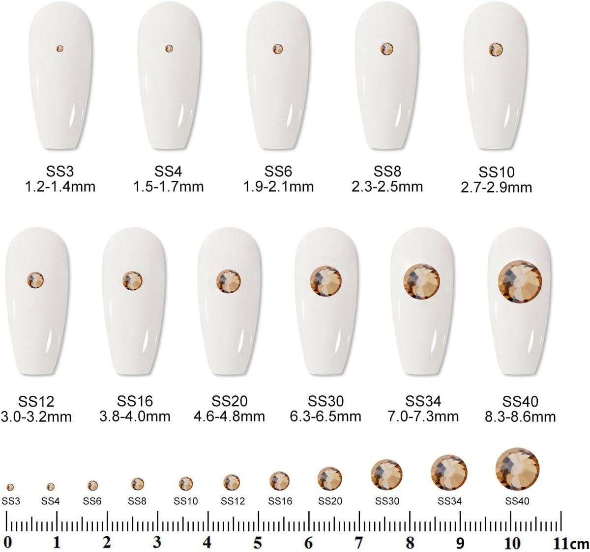 2000 PCS SS20 Flatback Rhinestones,12-Facet Diamond-Cut Glass Gems for Nail Art,Clothing,DIY Crafts,Glue-On Decoration Stones with Silver Backing,Golden Shadow