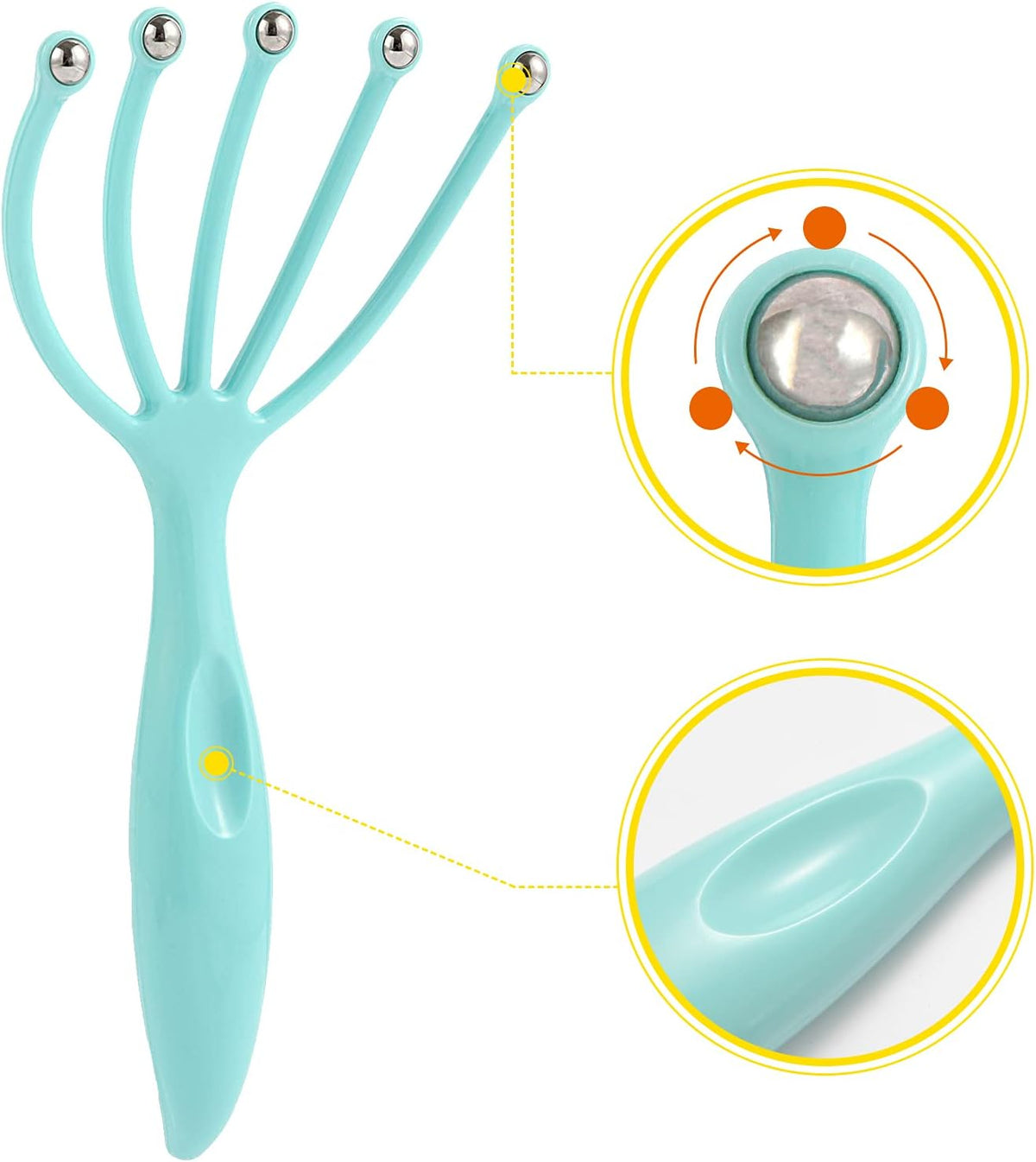 Scalp Massager,Handheld Claw Head Massager for Deep Relaxation & Stress Reduction in The Office Home SPA. Blue and Green(2-Pack)