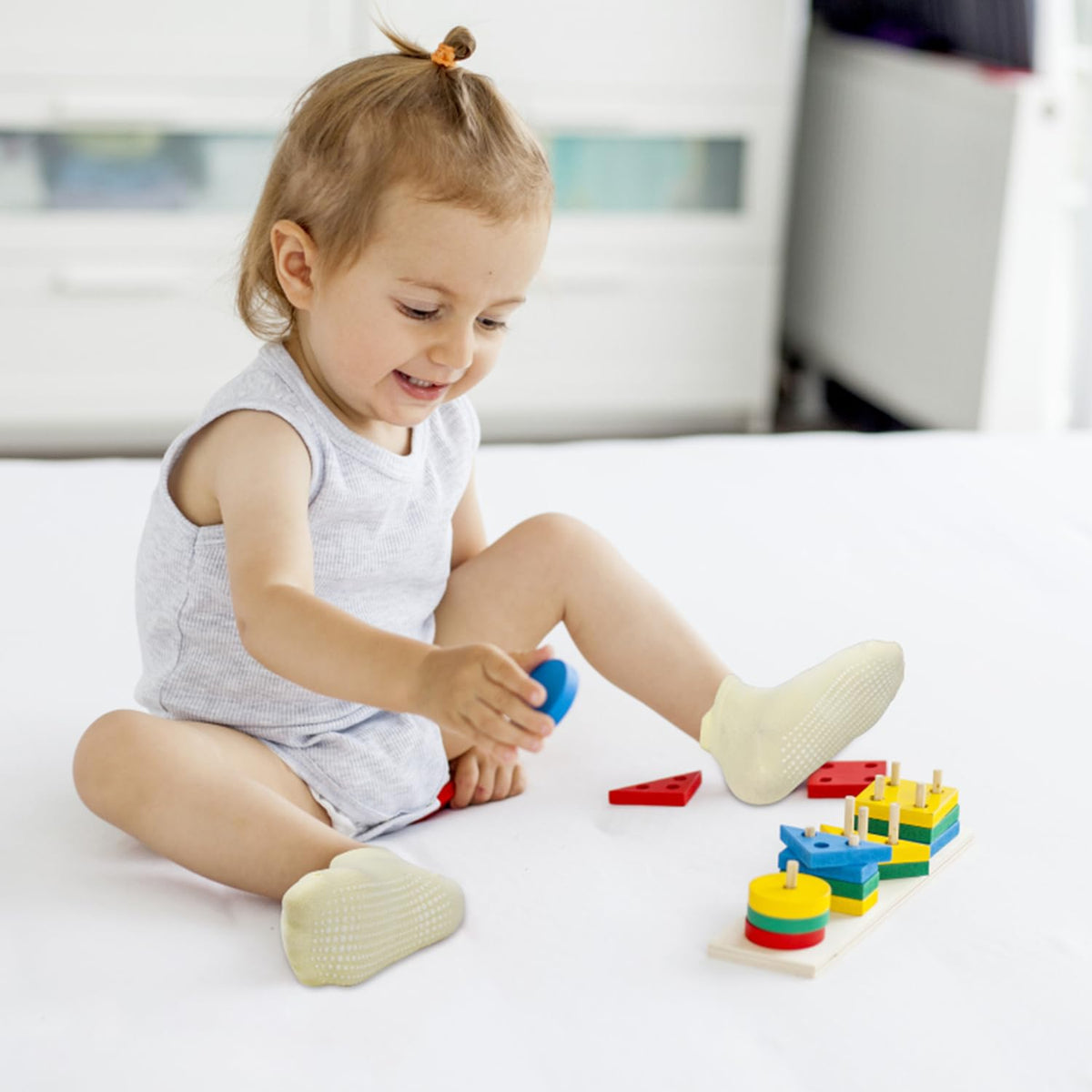 SkiBeaut Toddler Girl Socks 12 Pairs Ankle Boy Non Slip Skid Girls Boys Grips Low Cut Toddlers Socks for 1-3 Years Children