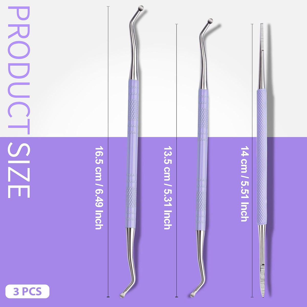 Teenitor Upgraded Ingrown Toenail File and Lifters, Pedicure Tools for Feet, Professional Ingrown Toenail Tool Ingrown Toenail Removal Kit, Purple