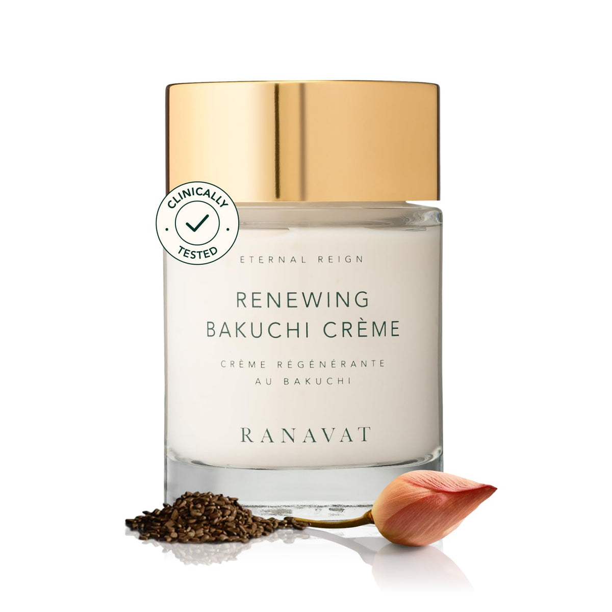 RANAVAT Renewing Bakuchi Face Cream - Daily Face Moisturizer with 12 Hour Hydration to Boost Skin Barrier Function - Softens Fine Lines + Wrinkles with Lotus Flower, Bakuchi & Ashwagandha (1.7 oz)