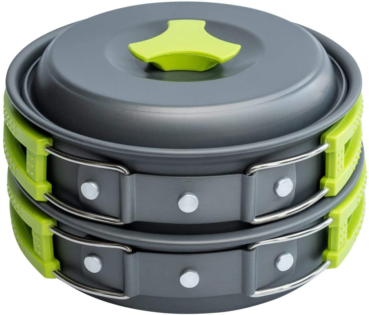 MalloMe Camping Cookware Mess Kit for Backpacking Gear – Camping Cooking Set - Camping Pots and Pans Set - Backpacking Stove/Portable Stove Compatible - Camp Kitchen Equipment Accessories Pot