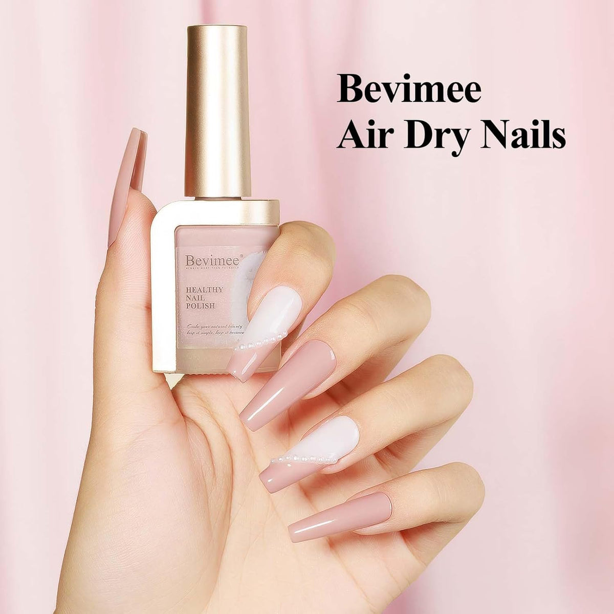 Nude Nail Polish Quick Dry, Natural Sheer Color Nail Lacquer, Long Lasting & Fast Drying, Nail Pigment Oil-Based for Nail Art, Fingernail Concealer Polish, 1PC 12ML for French Manicure