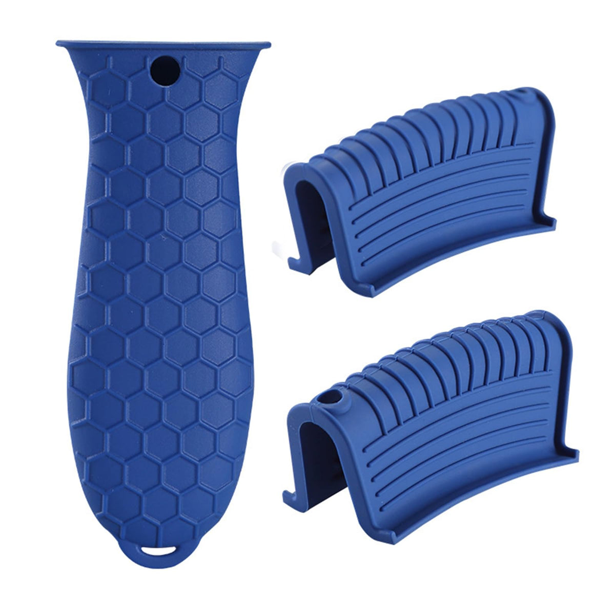 Shudyear Cast Iron Skillet Handle Covers - 3 Pack, Silicone, Heat Resistant, Blue