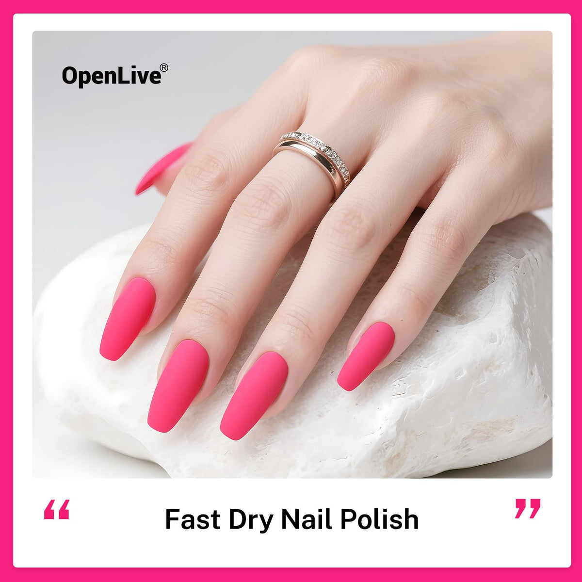 16.5ml Rose Pink Nail Polish Large Volume Quick Dry Nail Polish, Long Lasting Shine, Fingernail Toenail Nail Art DIY Home Travel Nail Art Gift