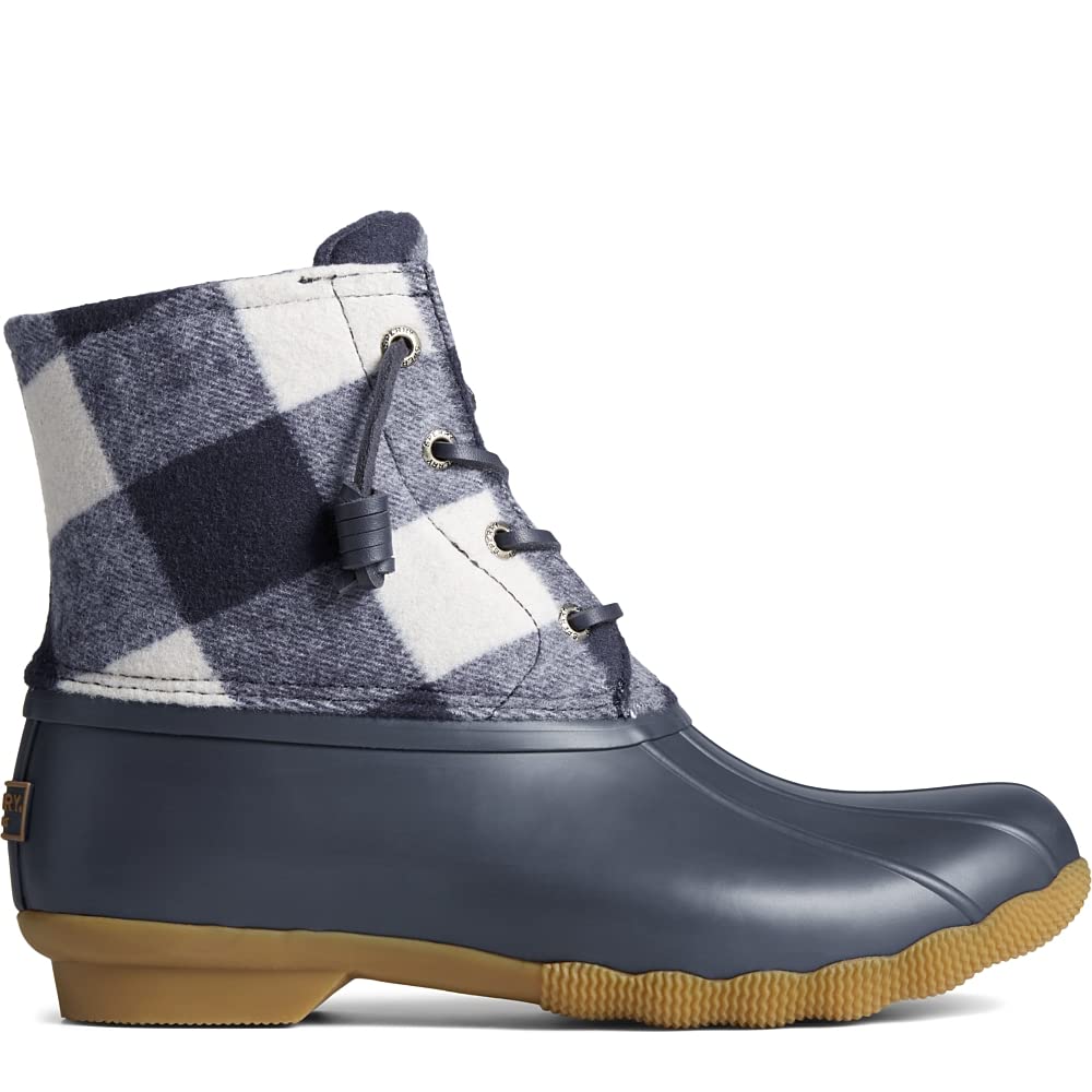 Sperry Ladies Footwear Women's Saltwater Seasonal Rain Boot, Navy Check, 5