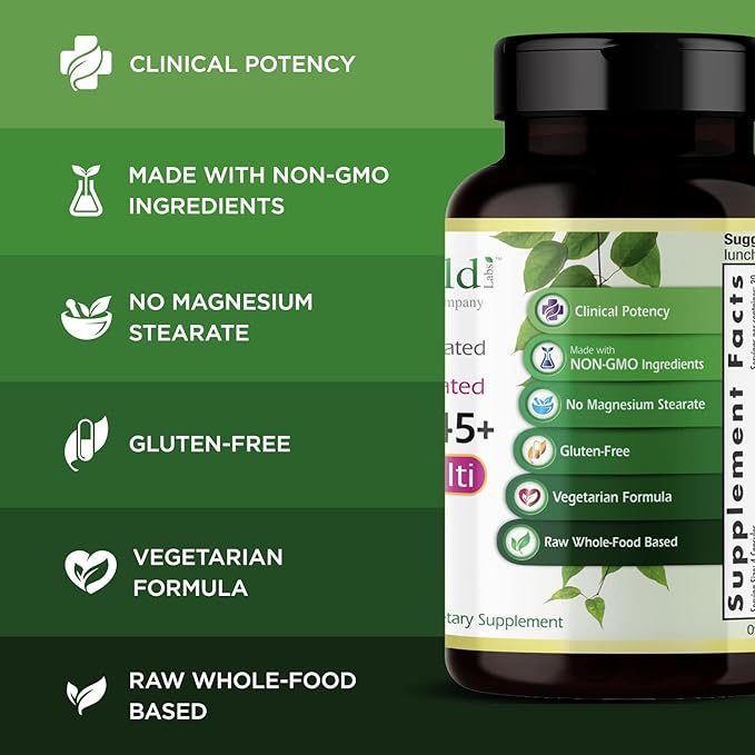 Emerald Labs Women's 45+ Clinical Multi - Multivitamin for Comprehensive Support, Bone & Heart Health* - Designed for Women 45+ - Gluten-Free & Vegetarian - 120 Vegetable Capsules (30-Day Supply)