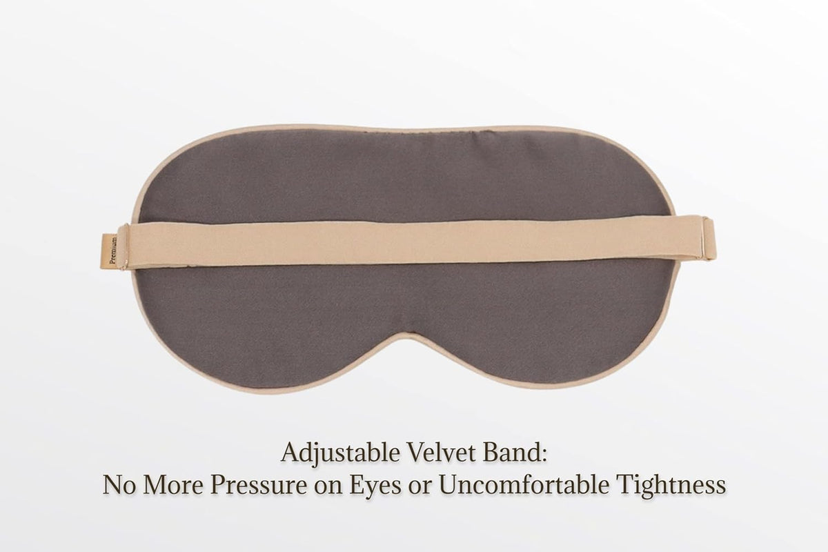 Premium 25 Momme Mulberry Silk Eye Mask for Sleeping (Champagne)