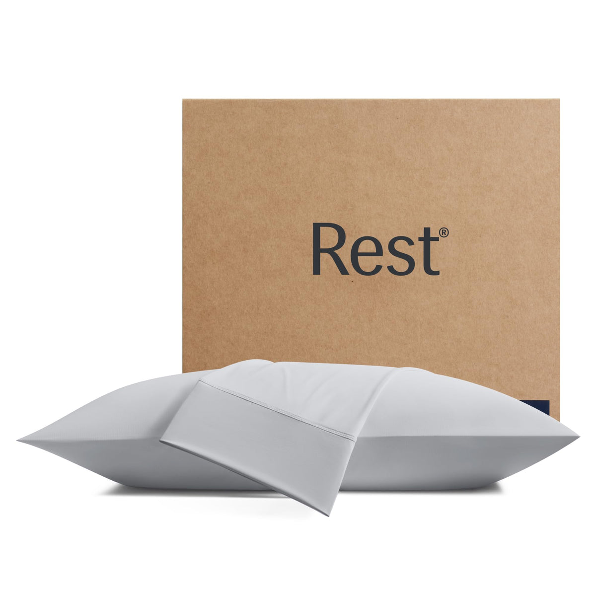 REST® Evercool®+ Cooling Pillow Cases Standard - 2 Pillowcase for Sensitive Skin, Silver Infused Fabric for Hygienic Sleep, Silky Smooth for Curly Hair, High Elastic for Snug Fit (19x29 inches)