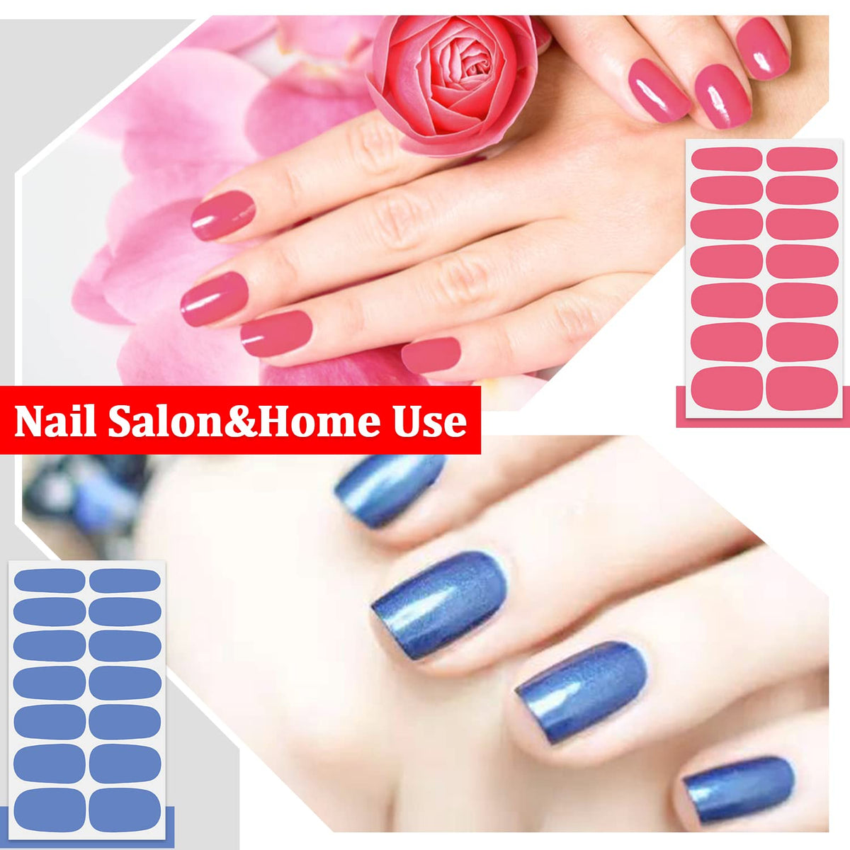 SILPECWEE 16 Sheets Youthful Solid Color Nail Wraps for Women Nail Polish Strips Gel Nail Strips Self Adhesive Nail Polish Stickers Fingernail Manicure Sticker Nail Art with 1pc Nail File