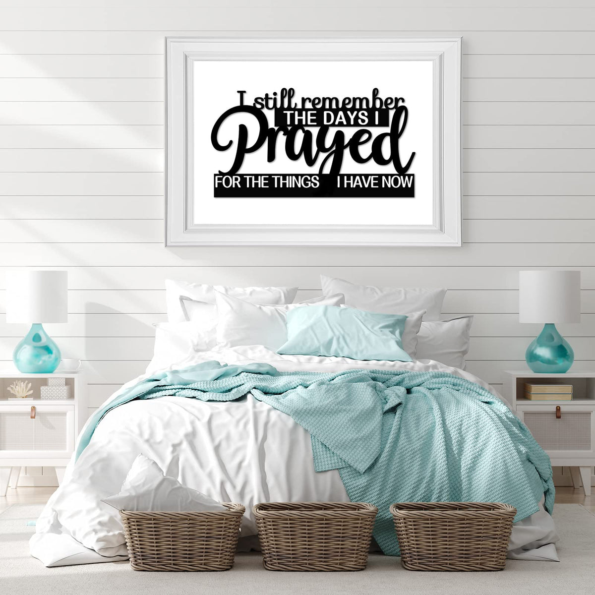 Jetec I Still Remember The Days I Prayed Sign Inspirational Table Blessed Signs Motivational Decor Farmhouse Table Home Centerpieces Faith Wooden Shelf for Living Room Office(Classic Style)