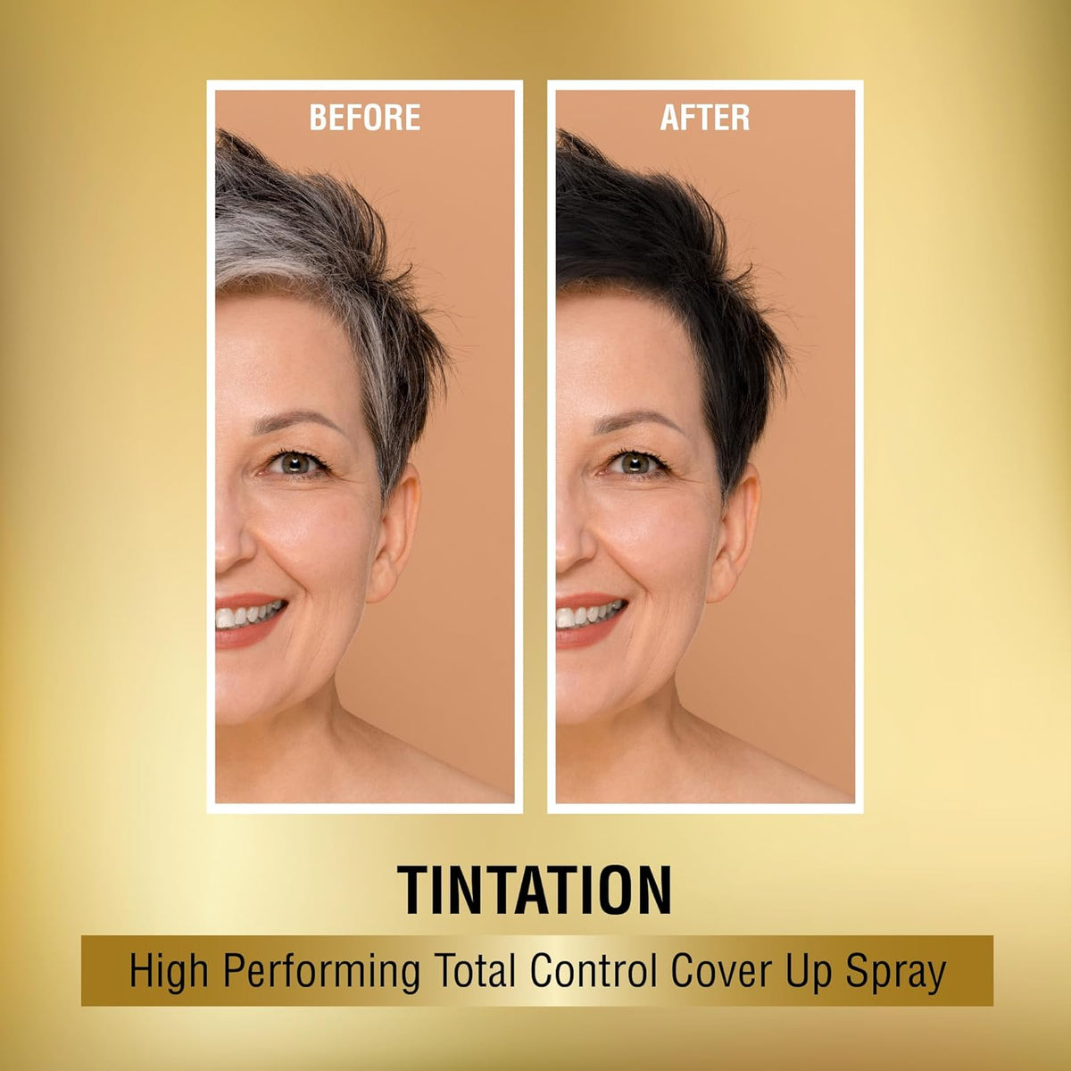 RED by Kiss 1.5OZ. Tintation Temporary Hair Color Spray, Instant Gray Root Cover Up, Water-Resistant, Smudge-Proof, Hairline & Barber Touch-Up, Quick Dry, Travel Size Spray (Medium Brown)