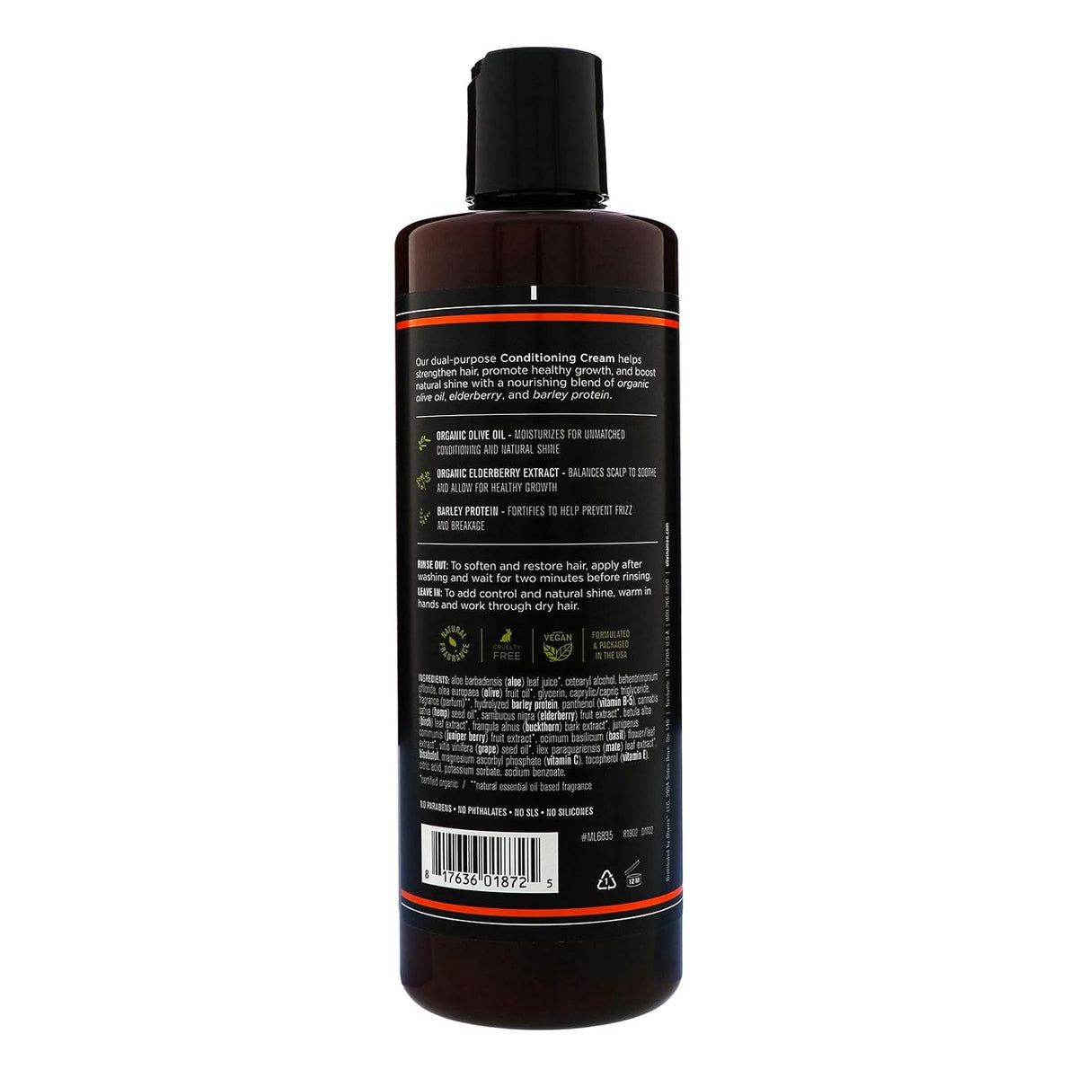 Barrel and Oak - Leave In Conditioning Cream, Conditioner, Hair Cream for Men, Restores Dry Hair, Adds Shine, Healthy Hair Growth, Natural Fragrance, Vegan (Bourbon Cedar, 16 oz)