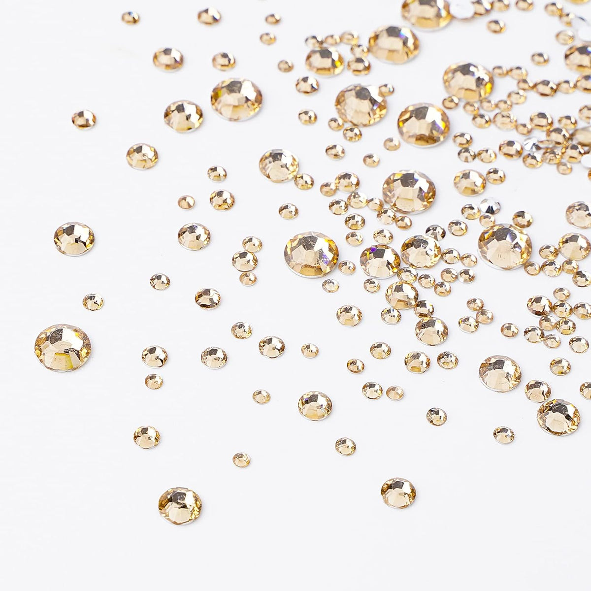 Canvalite 2784Pcs Champagne Rhinestones Flat Back Gems, Nail Rhinestones Gems with Jewelry Glues Pick Up Tweezers and Rhinestone Picker Dotting Pen, Nail Art Tools for Nails, Clothes, Face, Craft
