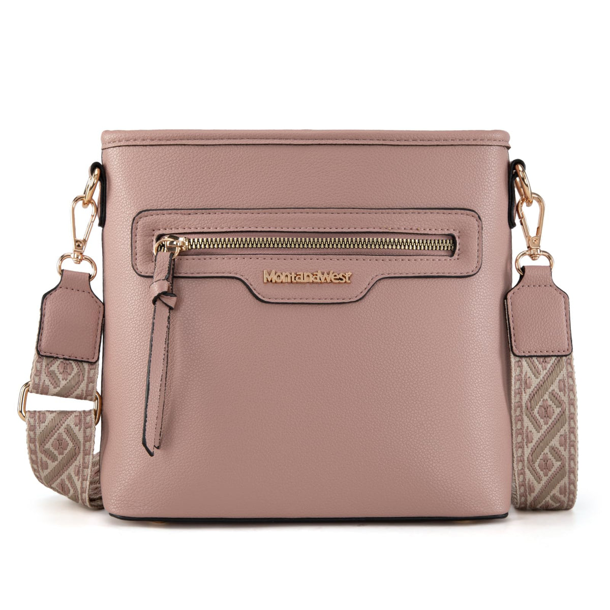 Montana West tote bag for women medium crossbody purse set 2pcs cute trendy woman handbag and purse pink ladies designer handbag with guitar strap MWC2-330PK