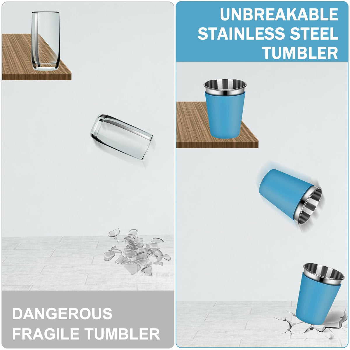 Rommeka Stainless Steel Sippy Cup, 5-Pack Kids & Toddler Cups with Silicone Sleeves and Straws, Dishwasher Safe, 12 Oz Kids Tumblers For Travel or At Home