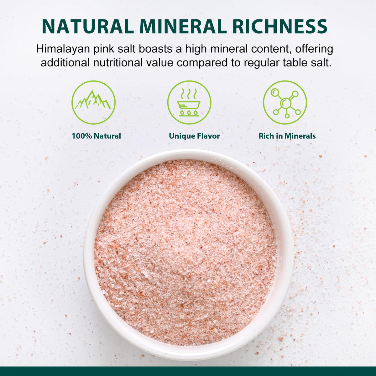 Soeos Himalayan Pink Salt, Fine Grain, 5 Lbs, Non-GMO, Pink Himalayan Sea Salt, Kosher Salt, Salt for Grinder Refill