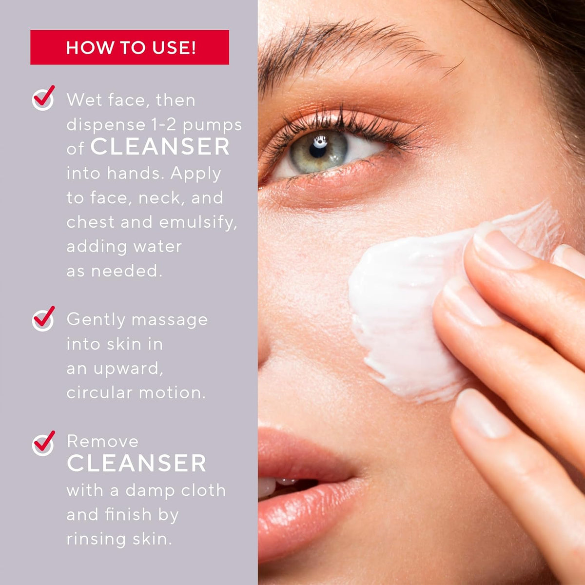 Mirabella Cleanse Total Facial Cleanser - Hydrating Gentle Cream Cleanser for All Skin Types - Face Cleanser & Makeup Remover - Face wash for Sensitive Skin & Oily Skin Formula