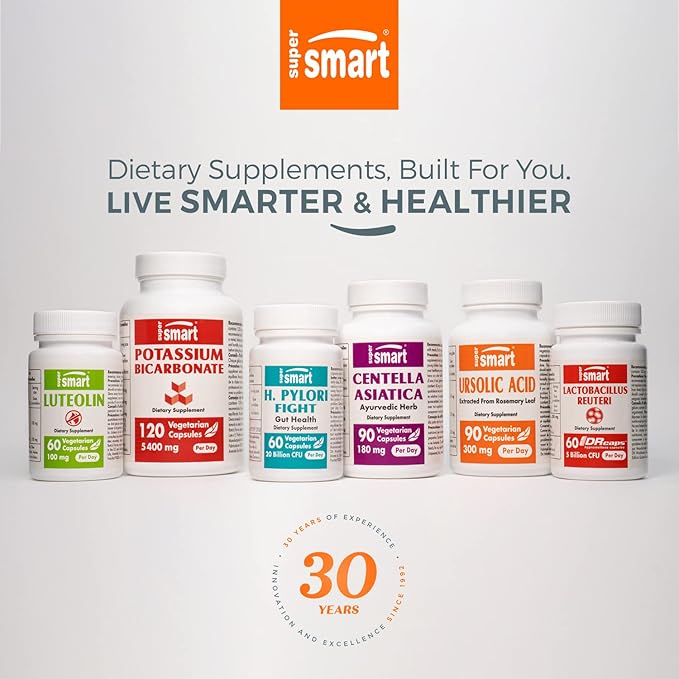 Supersmart - Biotin 10,000mcg / 10g per Day (High Potency) - Vitamin B7 Biotin Supplement - Healthy Hair, Skin & Nails | Non-GMO & Gluten Free - 120 Vegetarian Capsules