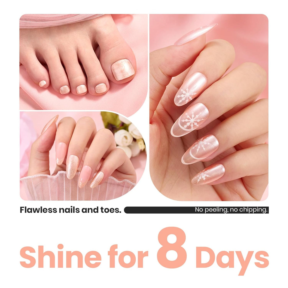 Beetles Pearly Pink Nail Polish,Fast Air Dry, No UV Needed –Perfect for Party, Long-Lasting Neutral Color for DIY At-Home or Salon Use, 15ml/0.51oz