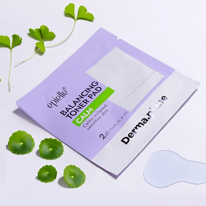 Epielle Balancing Toner Pads 5 Packs Individually Wrapped, Calming & Hydrating Irritated, Sensitive Skin with CICA & Salicylic Acid, Cotton Gauze & Glutathione Jelly, Korean Skin Care (5 Toner Pads)
