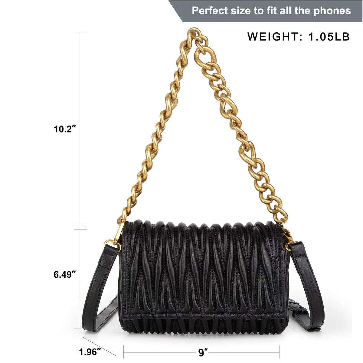 Montana West Quilted Evening Handbags for Women Crossbody Bags Trendy Evening Bag for Ladies MWC-060ABK