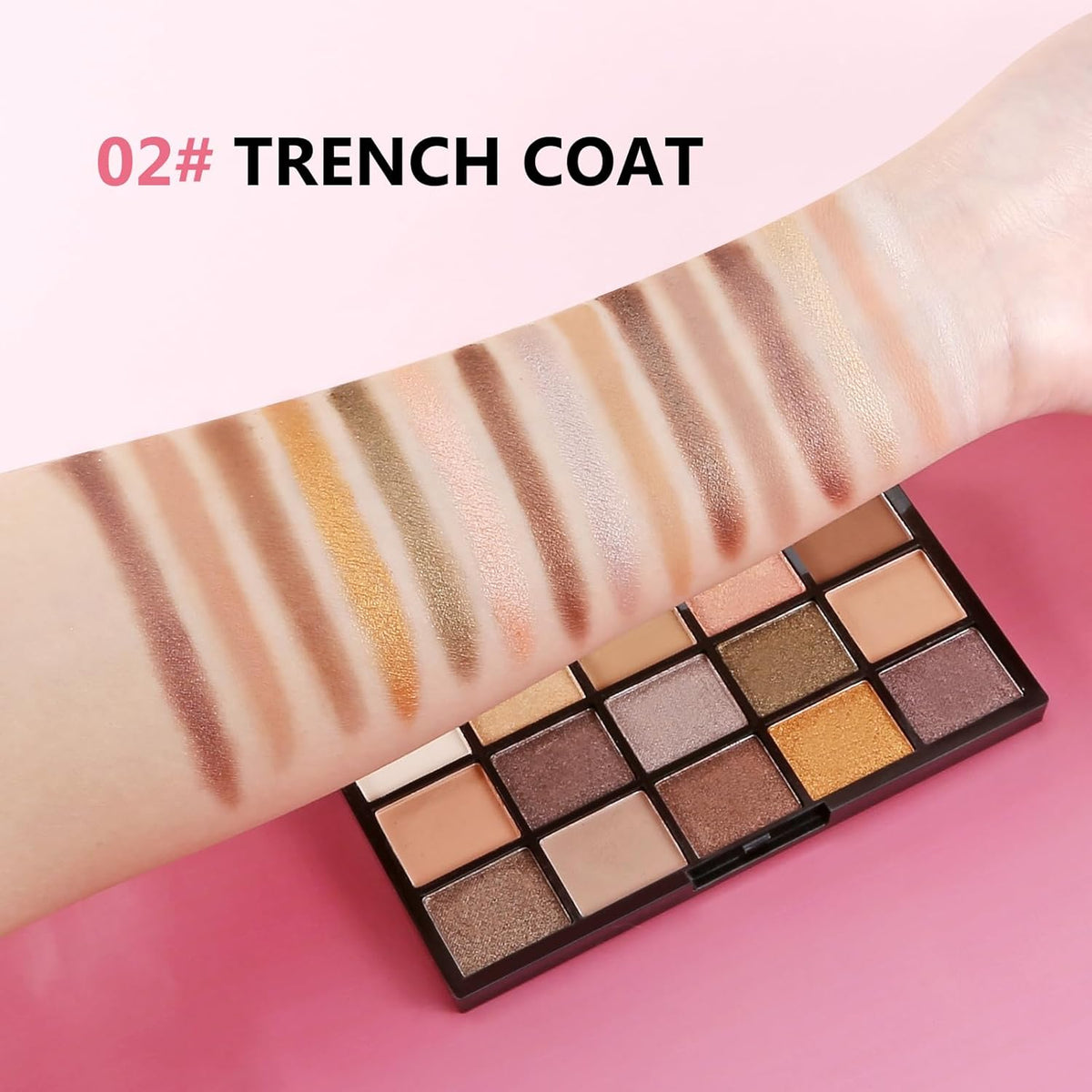 Boobeen 15 Colors Eyeshadow Palette, Highly Pigmented Matte and Shimmer Eye Shadow (with smudger), Soft Powder Eye Makeup Palette for Women and Girls, Create Flawless Glam Eye Looks