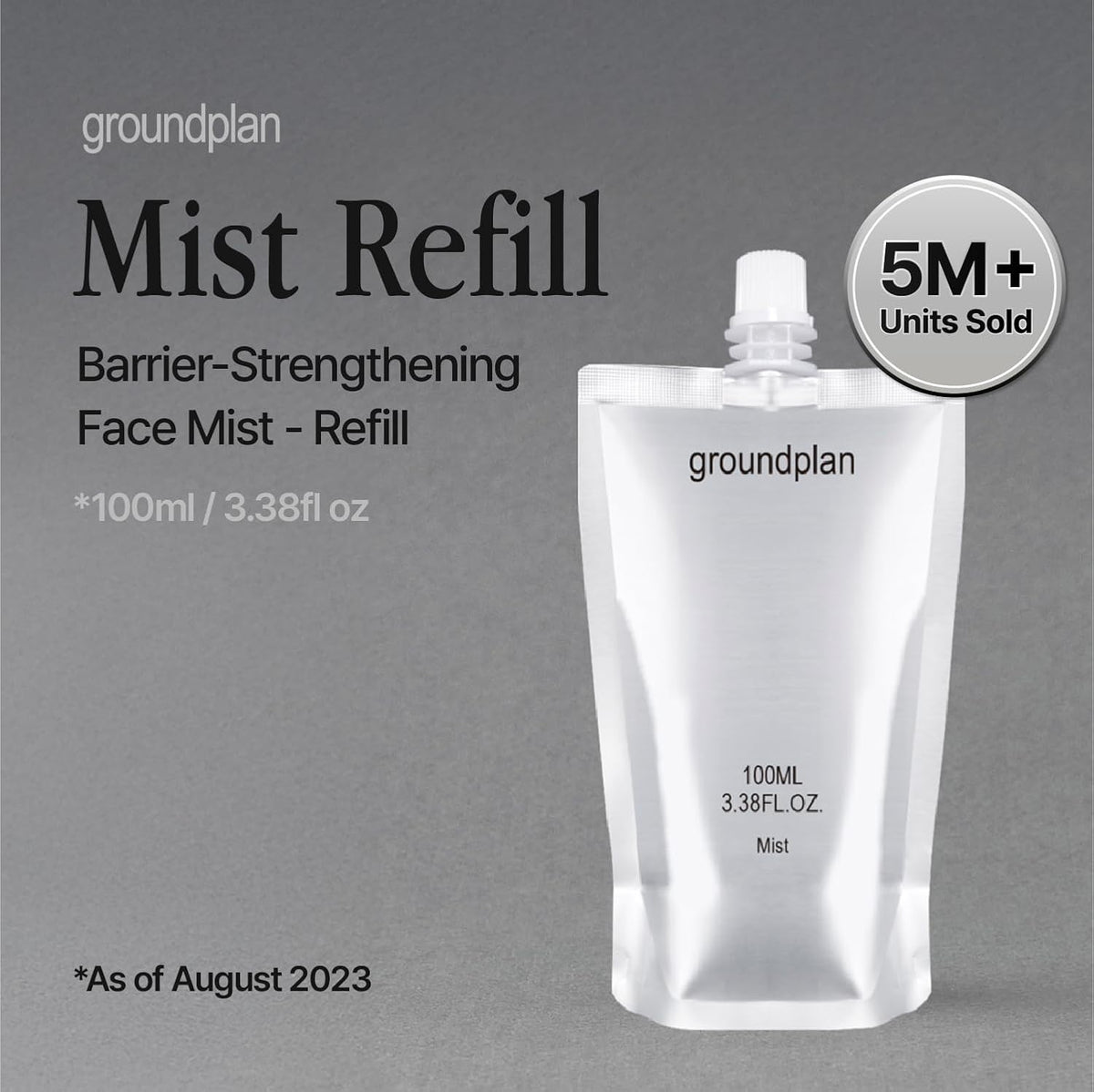 Silver Frost Mist, Refill - Facial Barrier Toner Spray with 80% Witch Hazel Water, Cica for Skin Barrier Repair, Recovery for Sensitive Skin, Dewy Hydration, Korean Skin Care (3.38 fl oz)