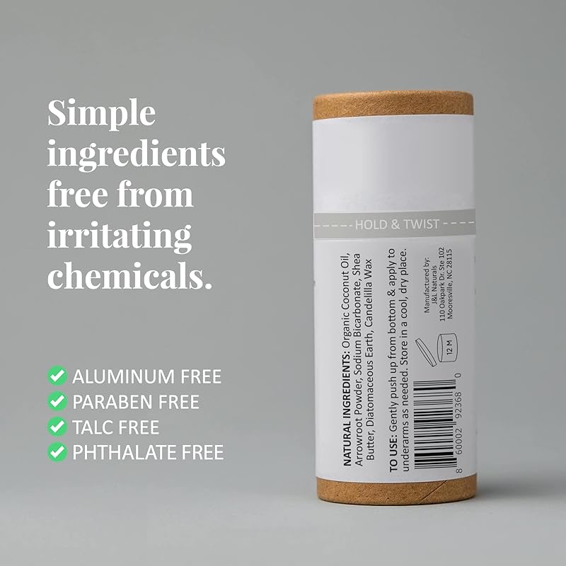 J&L Naturals Aluminum Free Deodorant for Men & Women | 100% Natural Ingredients With Coconut Oil, Shea Butter, & Essential Oils | Sustainable, Eco-Friendly (Lemongrass & Clove, 3.0 Oz (Pack of 4))
