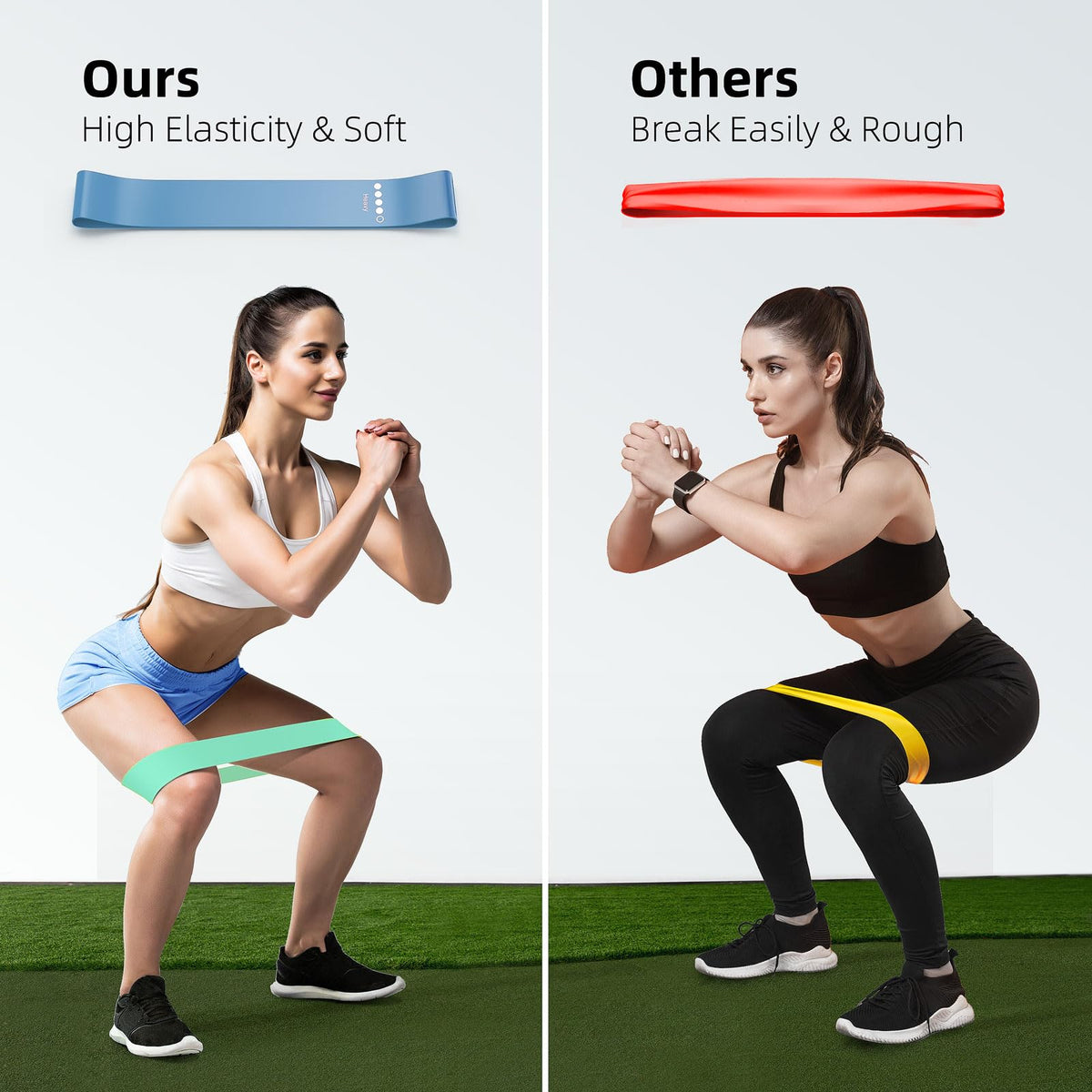 Resistance Bands for Working Out, Elastic Exercice Loop Bands for Physical Therapy, Yoga Starter Set of Stretch Bands for Booty Legs, Pilates Flexbands