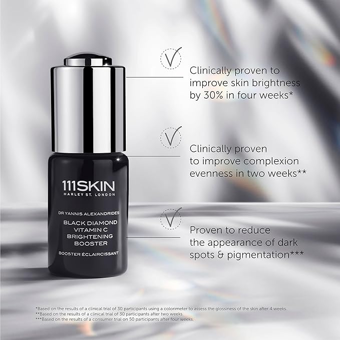 111SKIN Black Diamond Vitamin C Serum for Face, Hydrating Skin Serum with Hyaluronic Acid & Niacinamide, Helps Reduce the Appearance of Dark Spot & Redness for All Skin Types, 0.68 fl oz