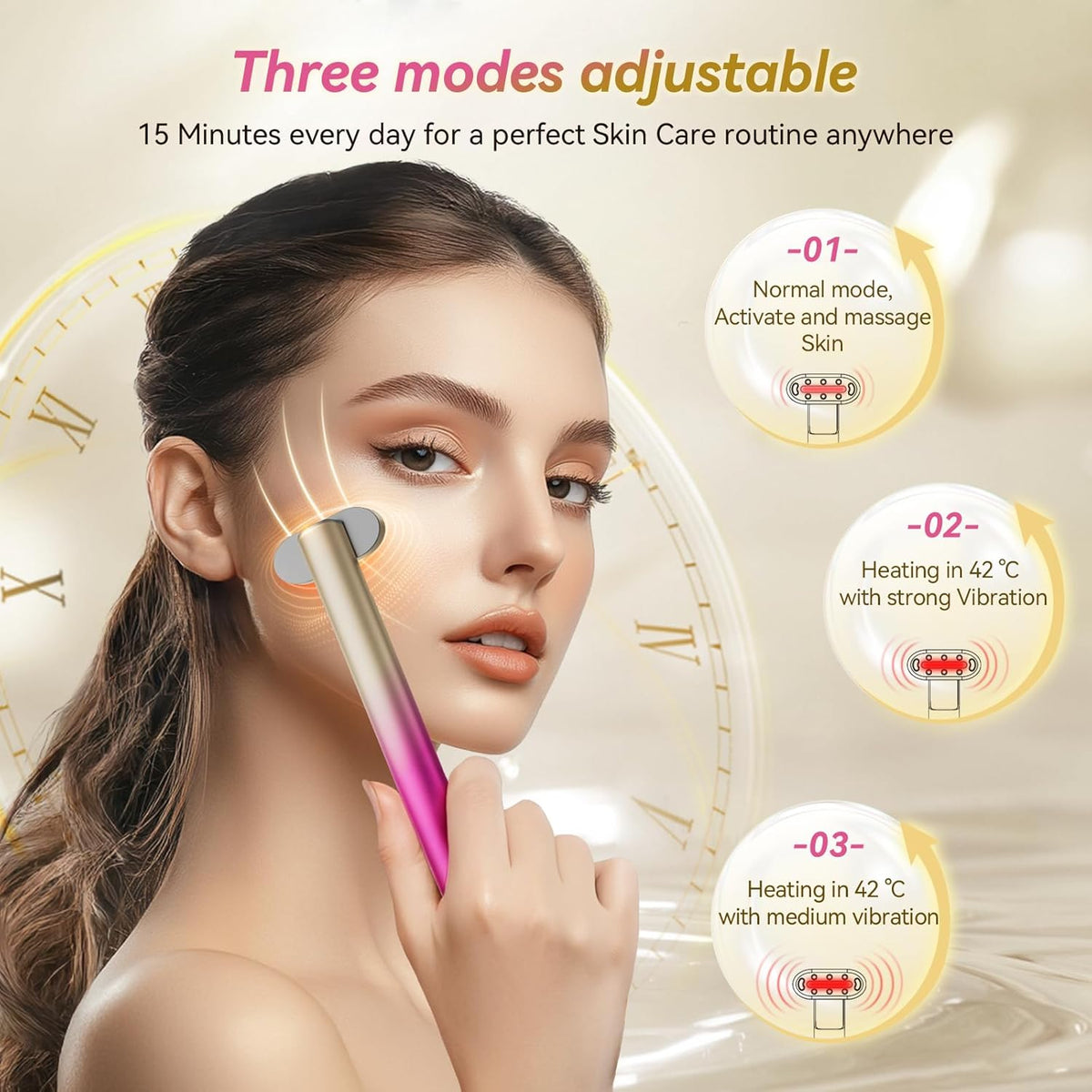 7 in 1 Red-Light-Therapy，Red Light Therapy for Face Eye Skincare Equipment at Home，Red for Skincare & Blue Rejuvenation Tool (Rose Purple)