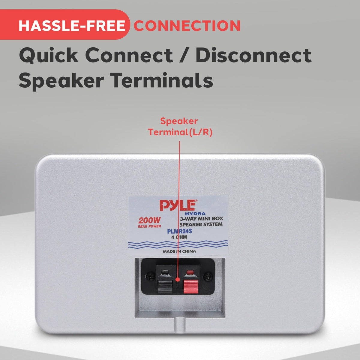 Pyle 3-Way Waterproof Marine Box Speakers - 3.5" 200 Watt Dual Indoor Outdoor Speaker System - Weatherproof/Waterproof Outdoor Speaker - Home, Boat, Pool, Patio Indoor Outdoor Use PLMR24S (Silver)