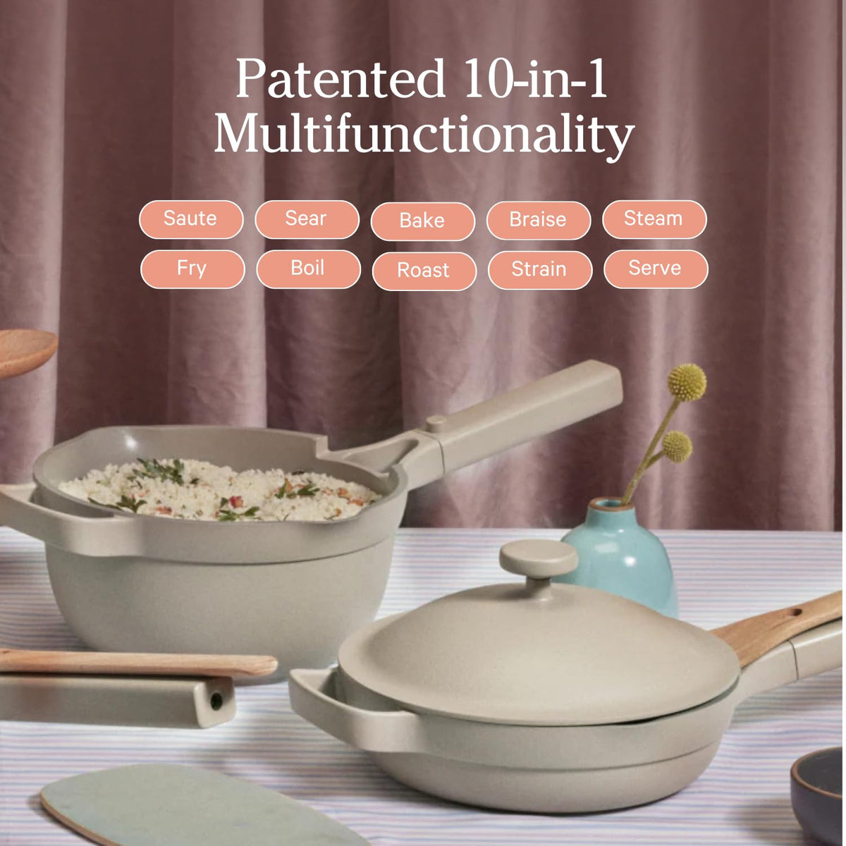 Our Place Always Pan Duo - Pan & Mini 2.0 Bundle | Multi-Functional Cookware Set Replaces 20 Pieces | Char