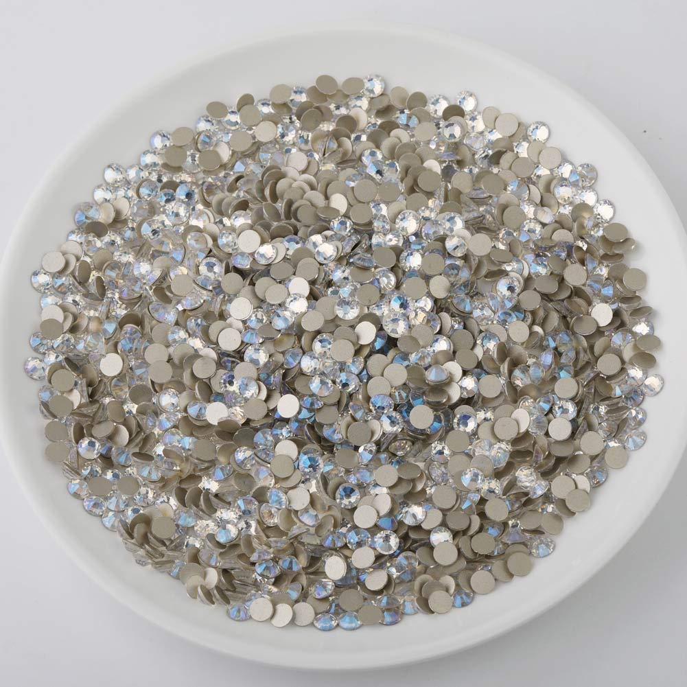 Beadsland 2880pcs Flat Back Crystal Rhinestones Round Gems for Nail Art and Craft Glue Fix, Blue Moonlight,SS4,1.5-1.7mm