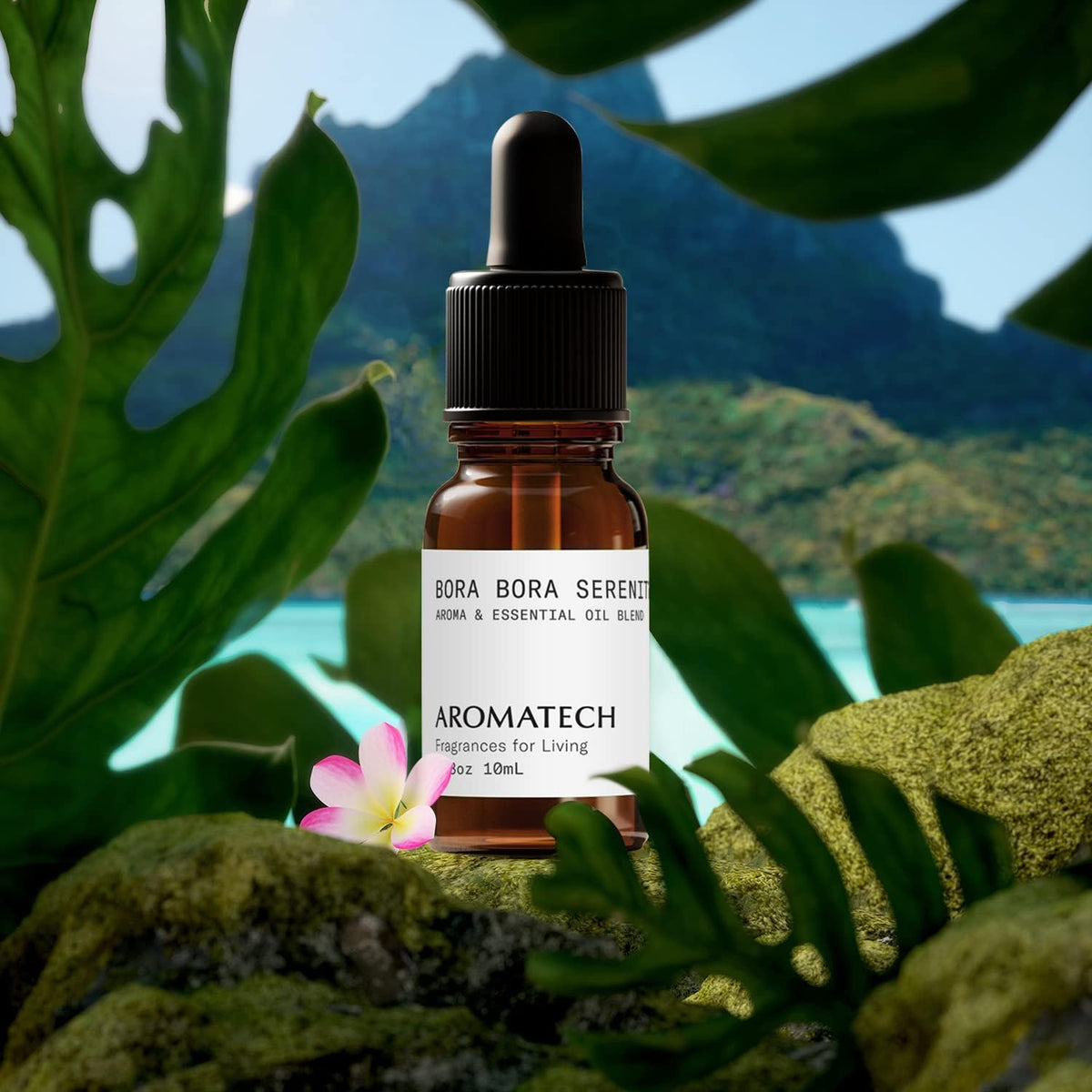AromaTech Bora Bora Serenity Aroma Essential Oil Blend: Luxury Hotel Inspired Aromatherapy with Tropical Fruit, Frangipani & Coconut for Ultrasonic Diffusers & Nebulizers - 0.3 fl oz, 10 mL