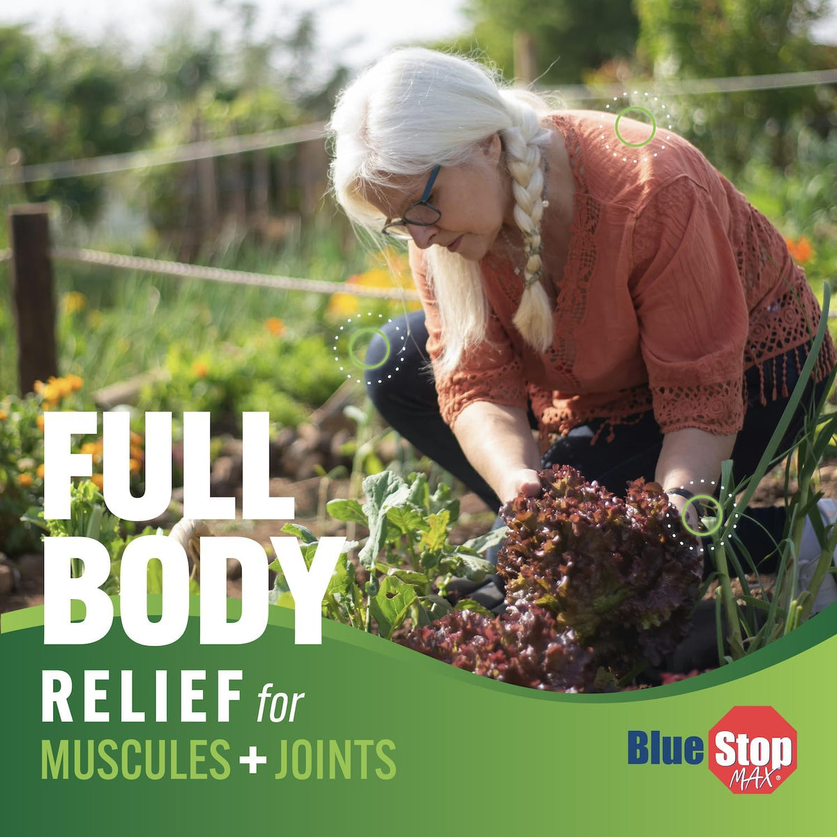 Blue Stop Max Massage Gel for Body Aches, 16 oz Pump Bottle; 3 in 1 Product Relieves Body Aches, Supports Joints and Nourishes The Skin