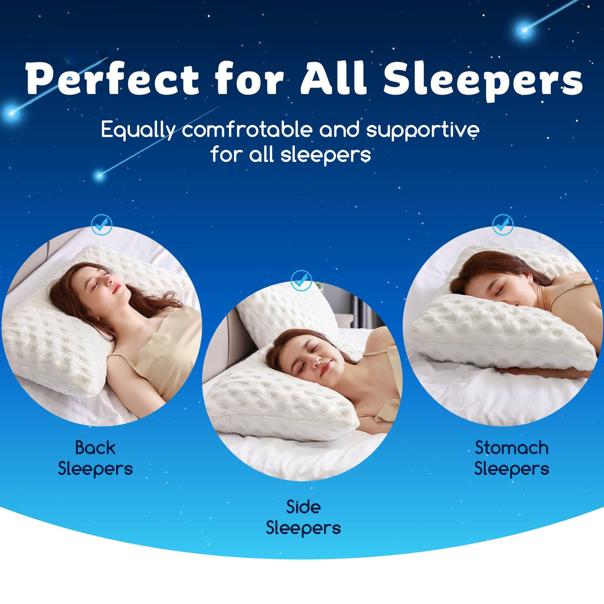 Cooling Side Sleeper Pillow for Neck and Shoulder Pain, Luxury Shredded Memory Foam Pillows for Sleeping, Firm Bed Pillows Queen Size Set of 2- Adjustable Queen Size- Washable Cover Original White